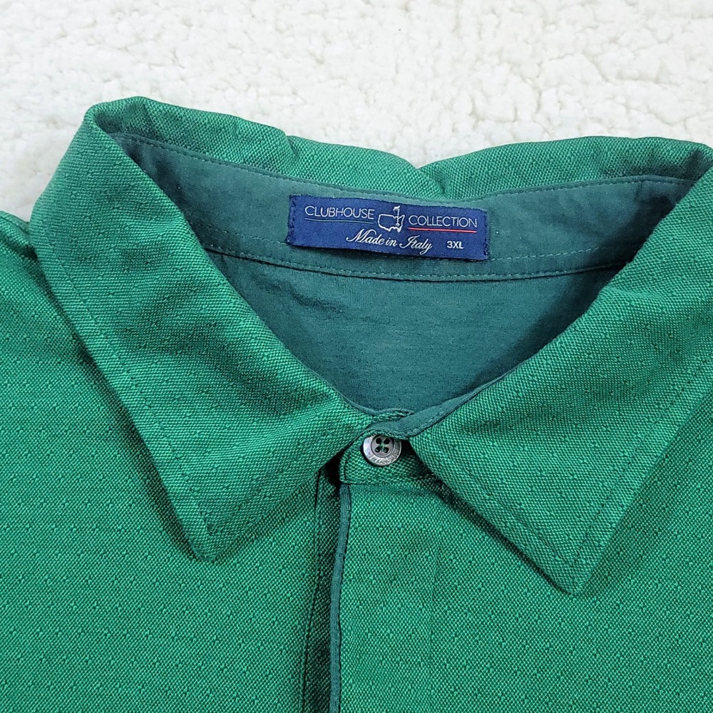 Clubhouse Collection Masters Polo Shirt Mens 3XL Green Italy Cotton CCK1784-02 - Picture 6 of 8